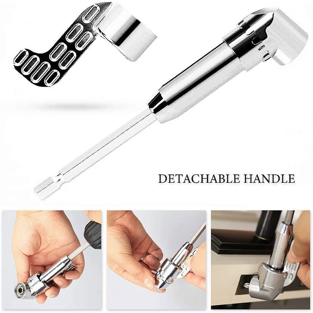 Long 105 Degree Right Angle Drill Socket Adapter Flexible Shaft Extension Bit