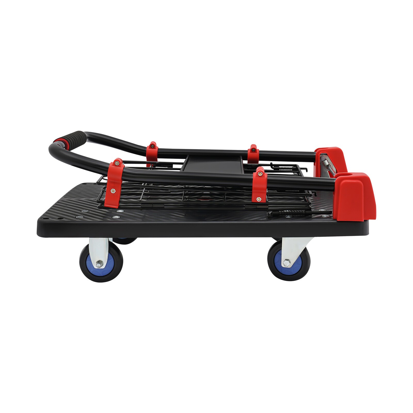 Platform Truck Cart With Cage 2 In 1 Heavy Duty Push Cart Dolly 330lbs Capacity