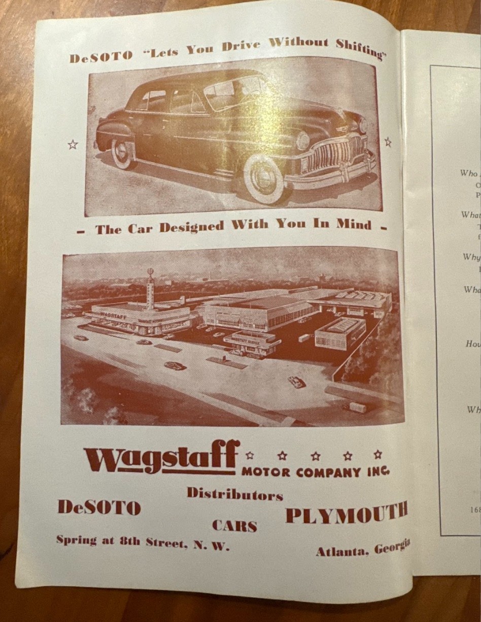 FREE SHIP! 1949 Atlanta Music Club Cavalleria Rusticana & I Pagliacci Program