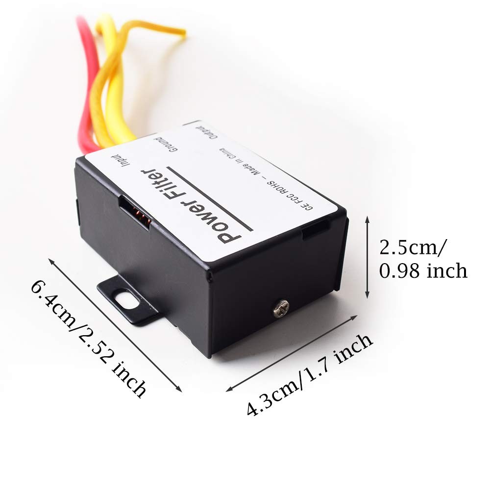 Car Power Filter EMI Noise Ground Loop Isolator Suppressor for Auto Stereo Audio
