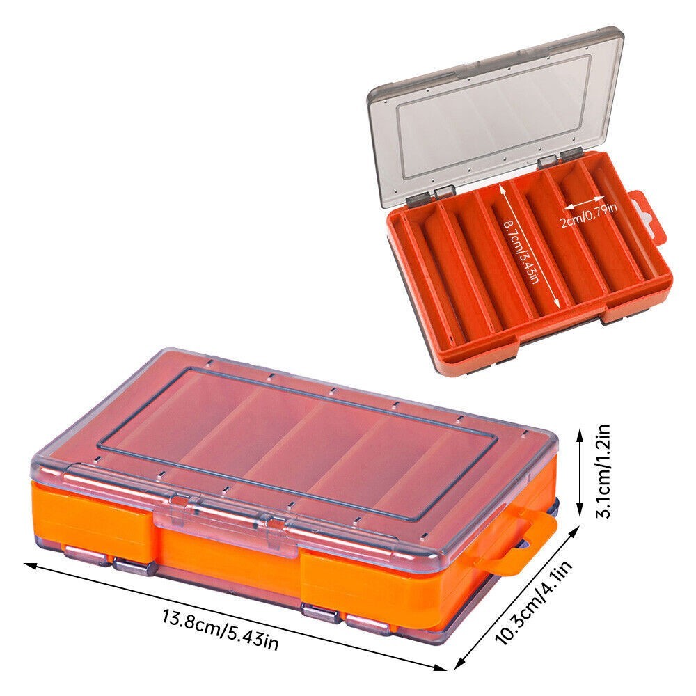 Fishing Tackle Box Lure Waterproof Compartments 2 Layer Storage Hard Case Hook