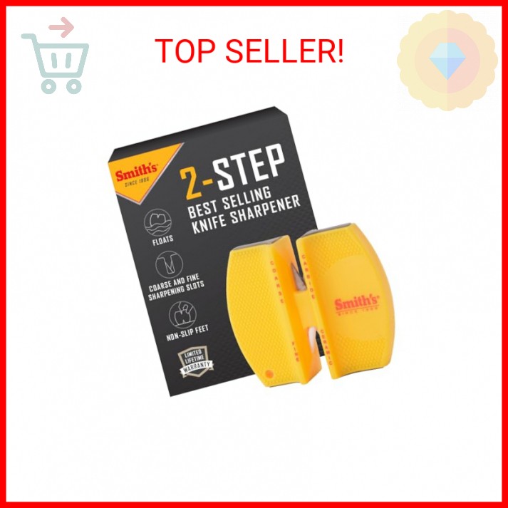 Smith's CCKS 2-Step Knife Sharpener - Yellow - 2-Step Preset Coarse & Fine Slots