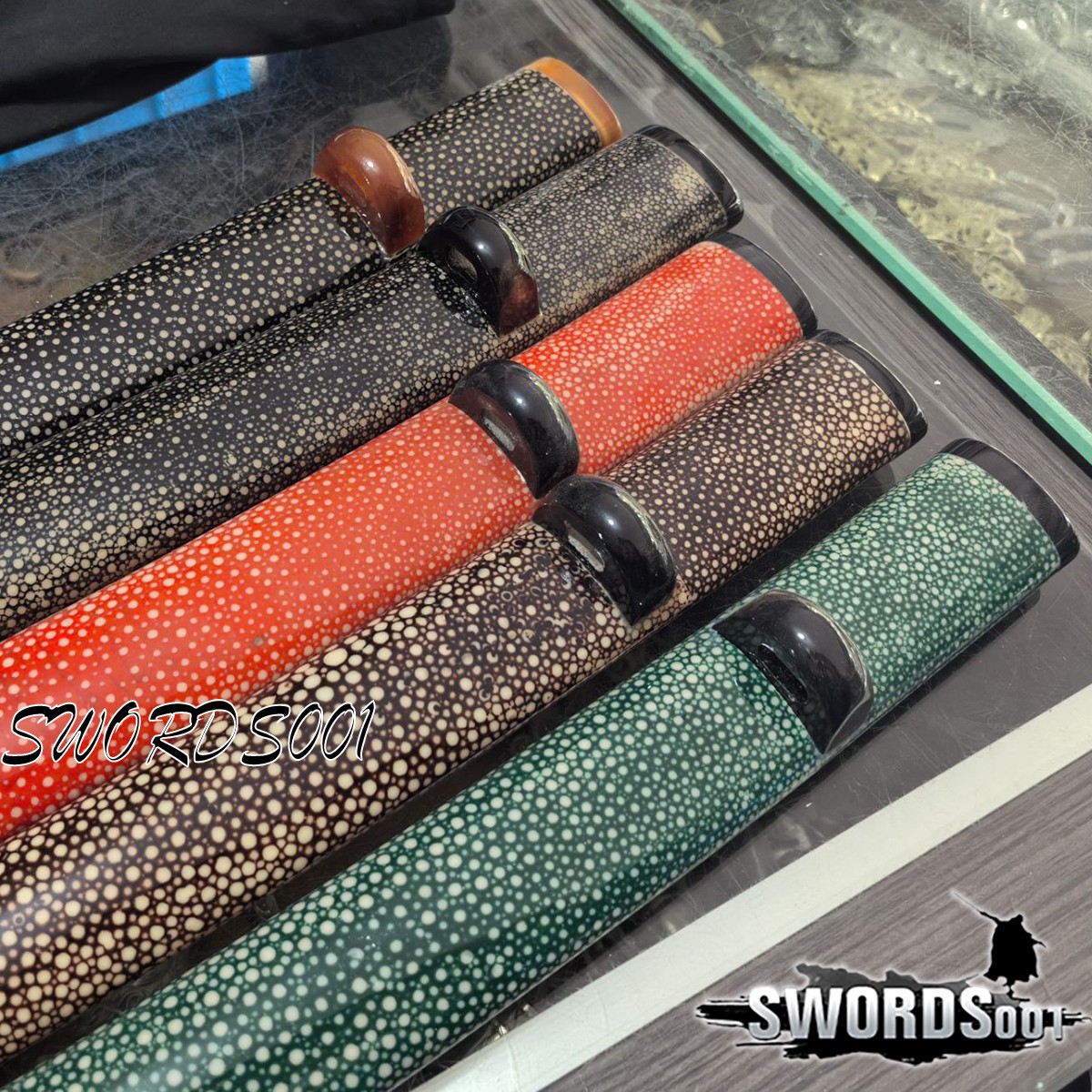 22'' Rayskin Wrapped Wakizashi Saya Scabbard Sheath with Buffalo Horn Fittiings