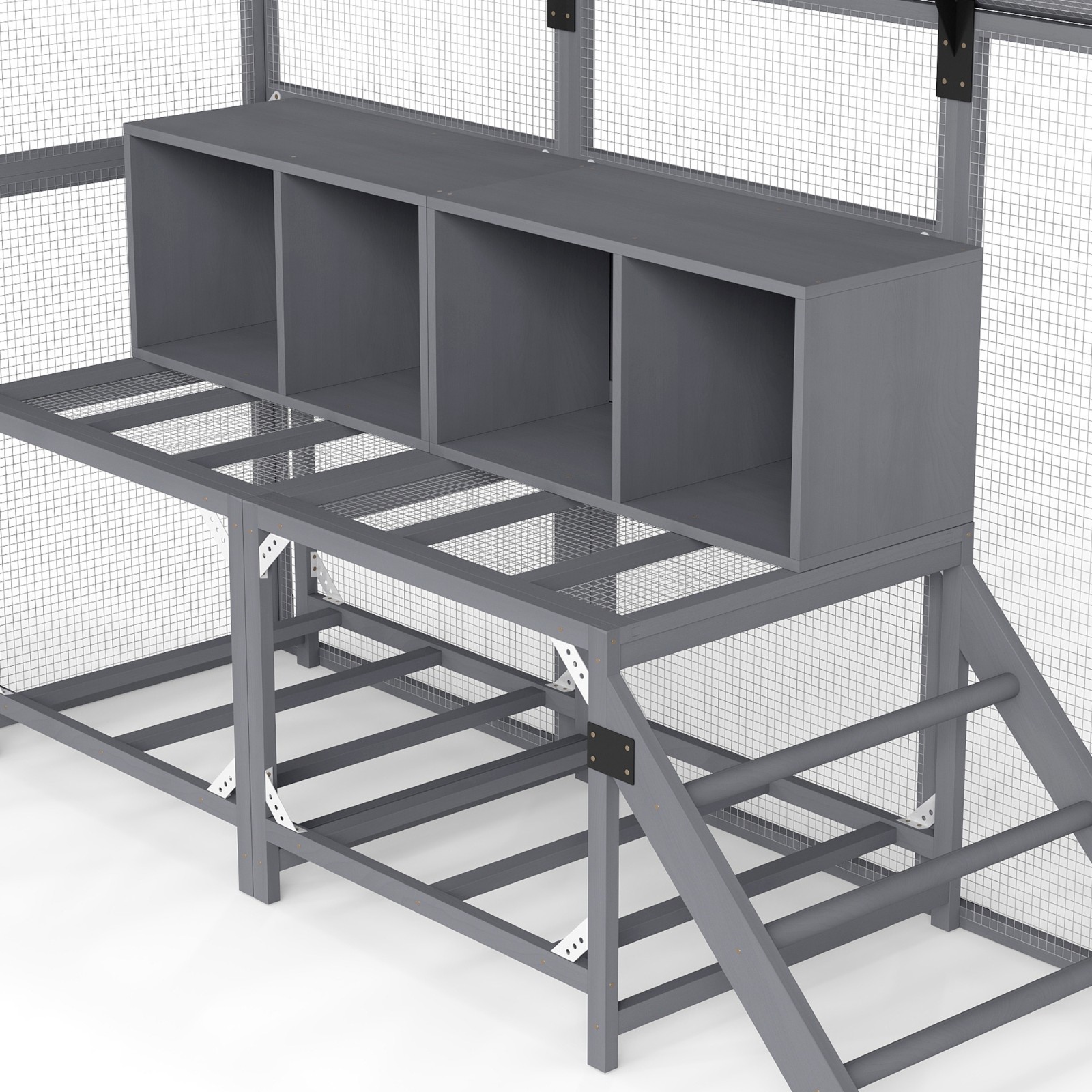 Outdoor Wooden Super-large Chicken Coop Walk-in Chicken Runs for Yard with Cover