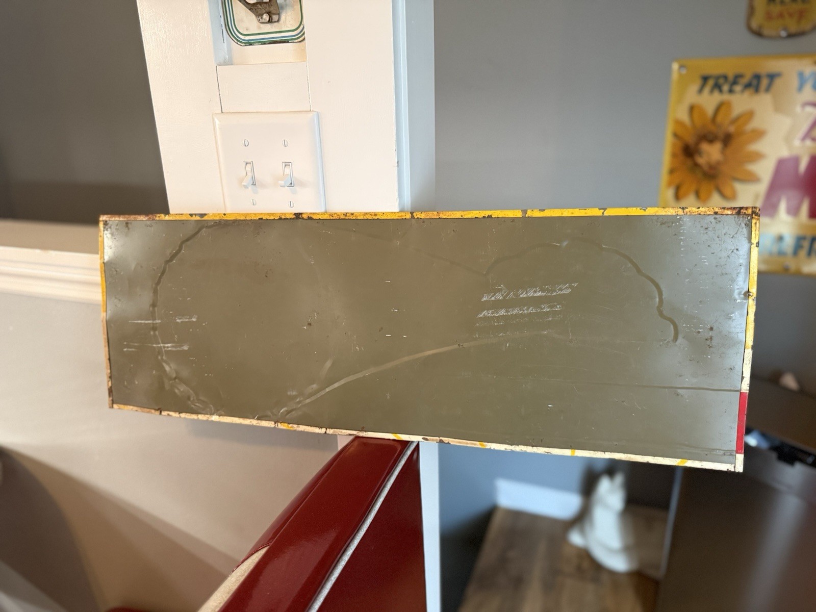 B-1 Lemon Lime Soda Embossed Vintage Advertising Sign