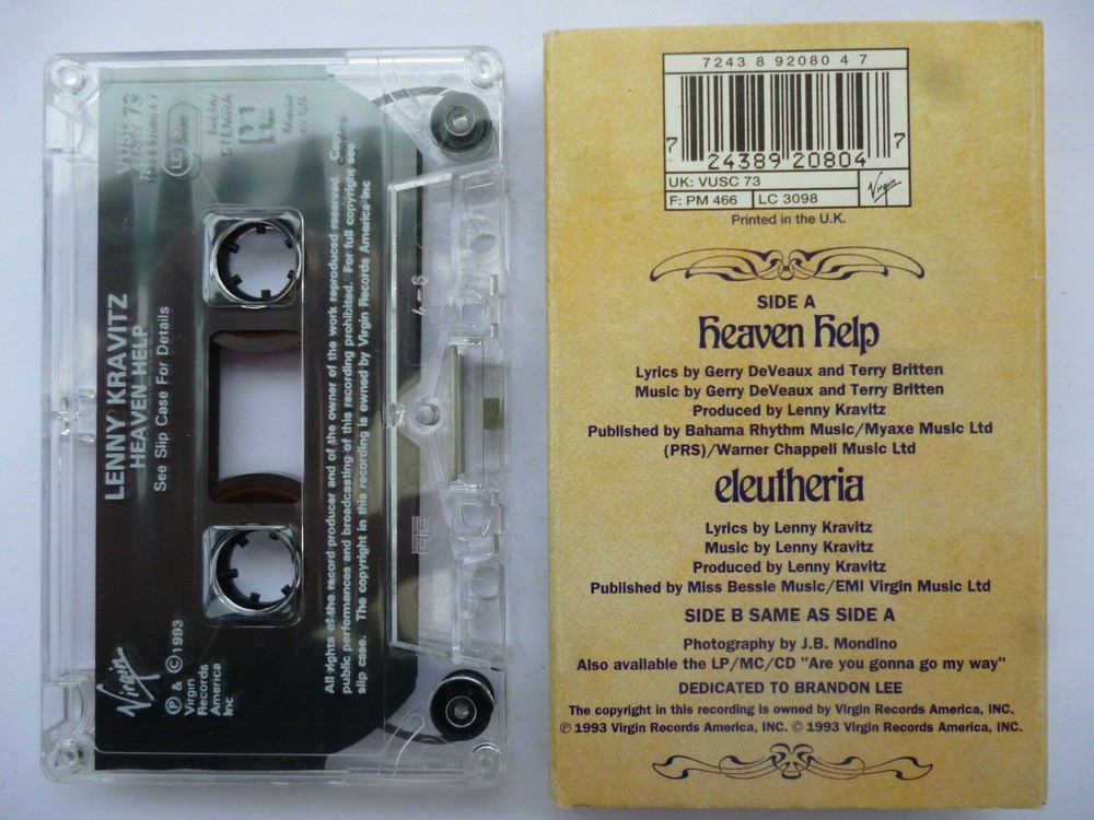 LENNY KRAVITZ - HEAVEN HELP - CASSETTE SINGLE