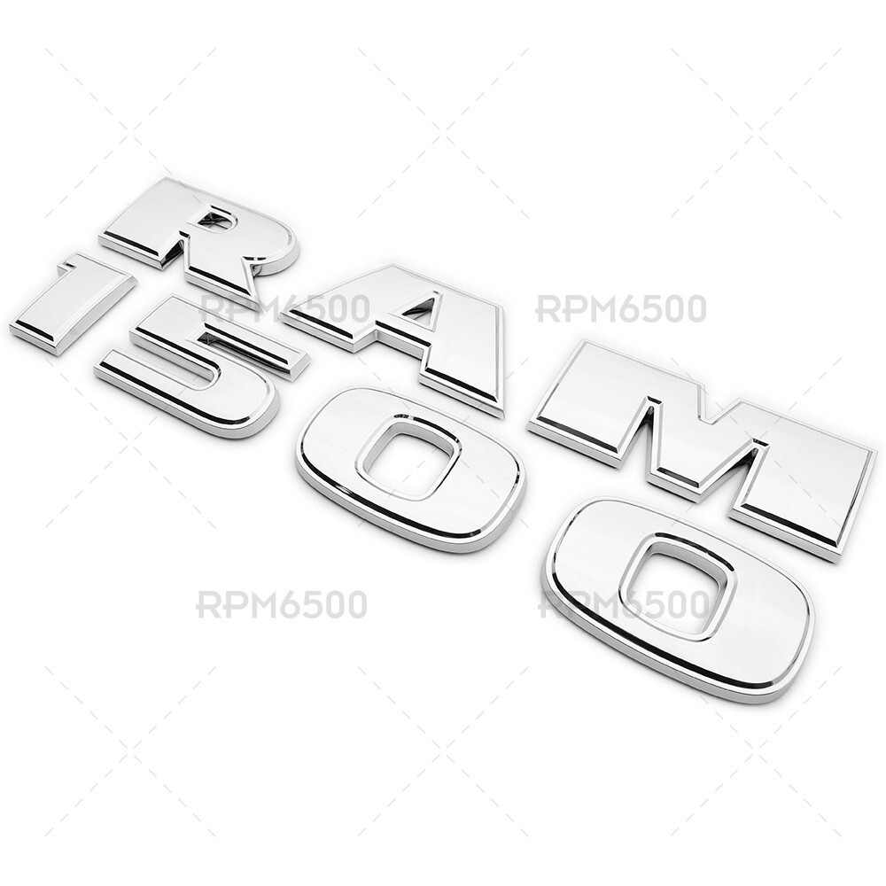 2x 09-21 RAM 1500 Front Door Leeft & Right Letter Emblem Badge Nameplate Chrome