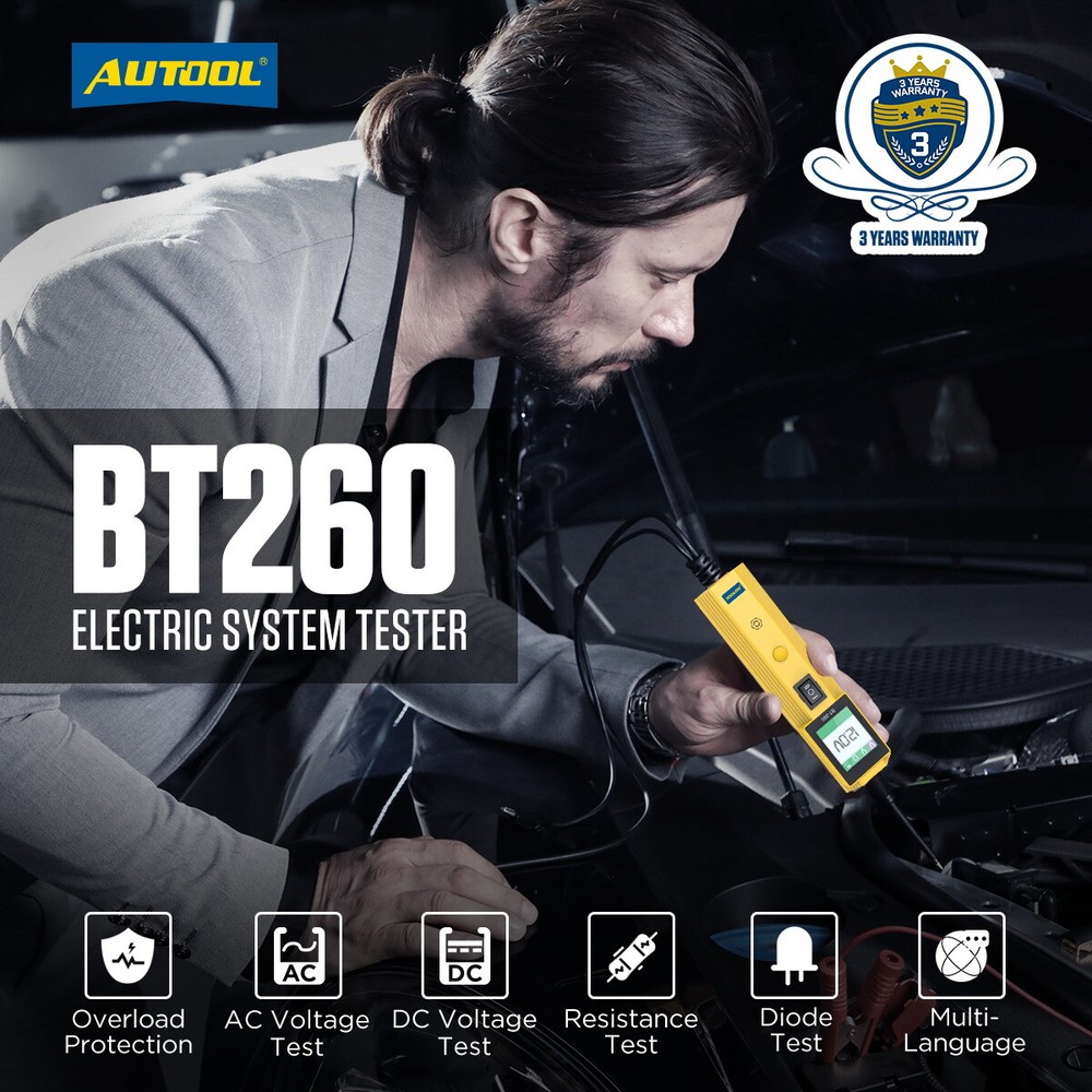 AUTOOL® BT260 Car Power Probe Circuit Tester Diagnostic Electrical System Test