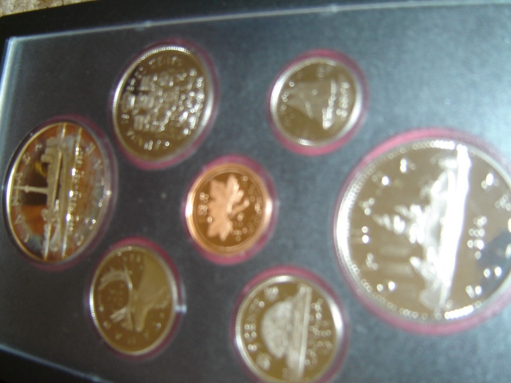 1984 Canada Double Dollar Set. 7 PROOF Coins Cent to Silver Dollar Mint Set.