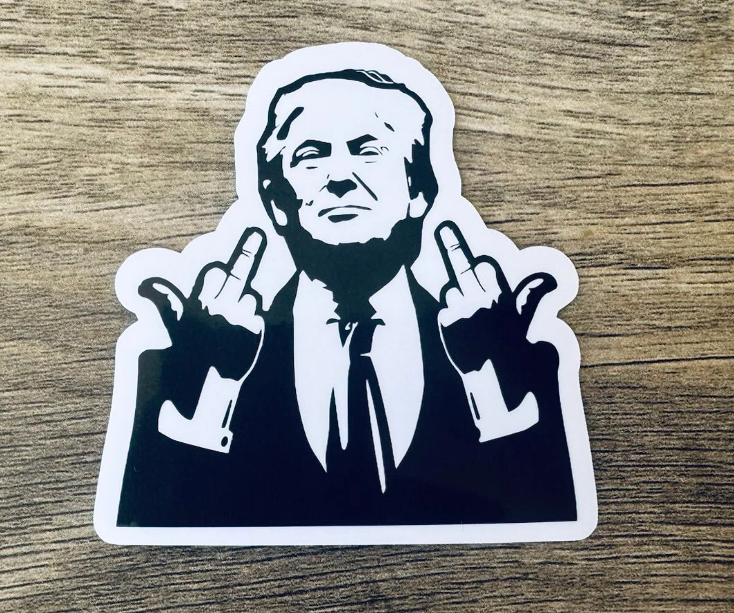 President Donald Trump Flipping the Bird - Trump 2024 - 3" Decal/Sticker