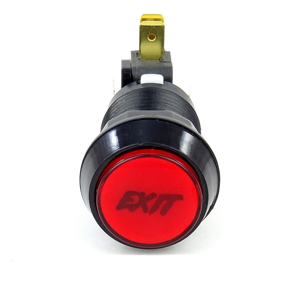 EXIT Arcade Red Pinball Push Button Illuminated LED Translucent Flipper w switch