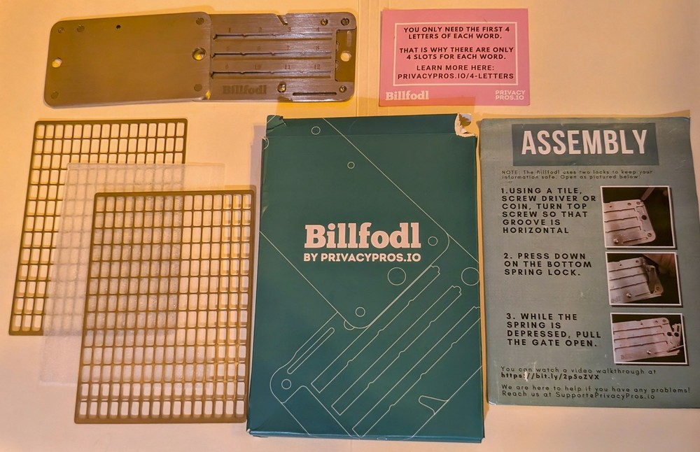 Billfodl - Crypto Seed Phrase Backup Wallet - Stainless Steel