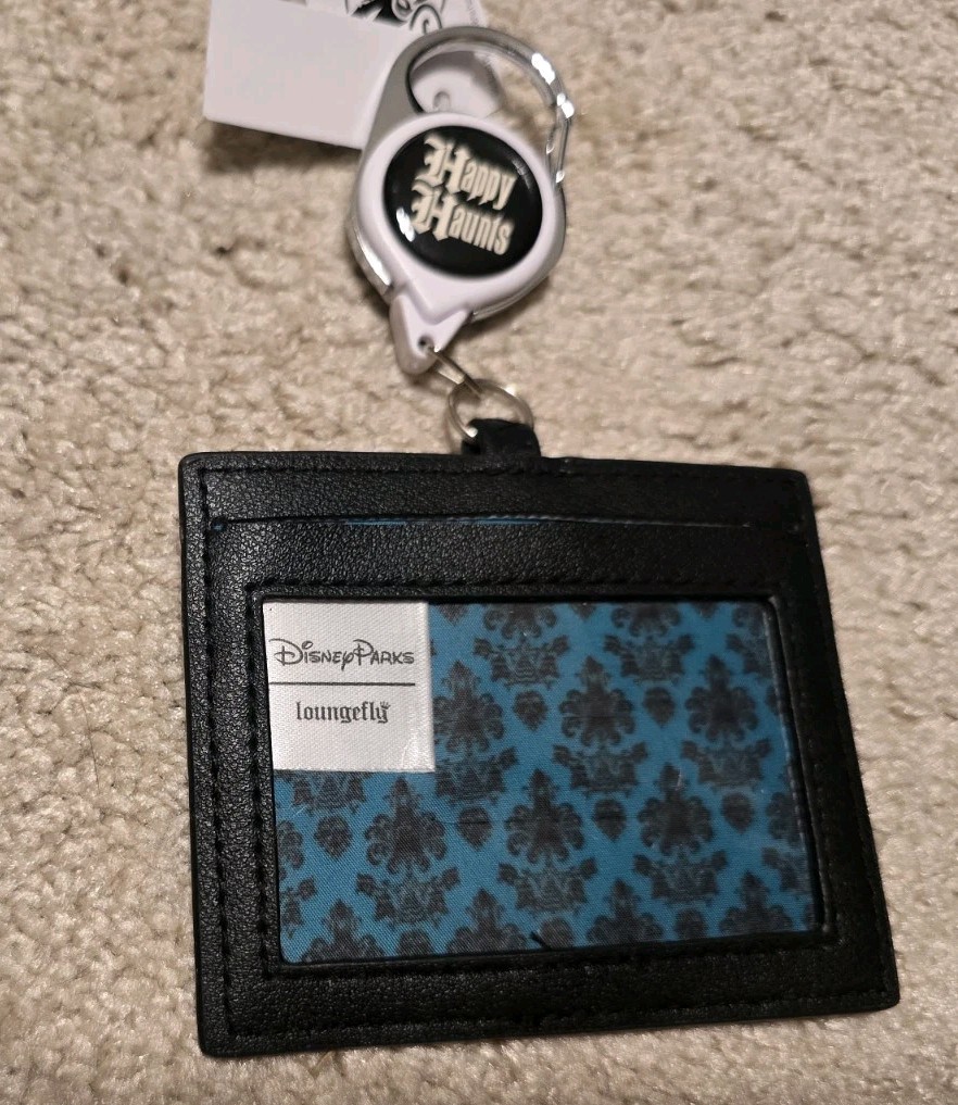 NEW Disney Parks Loungefly Lanyard Haunted Mansion Ghost Host Card Holder NWT
