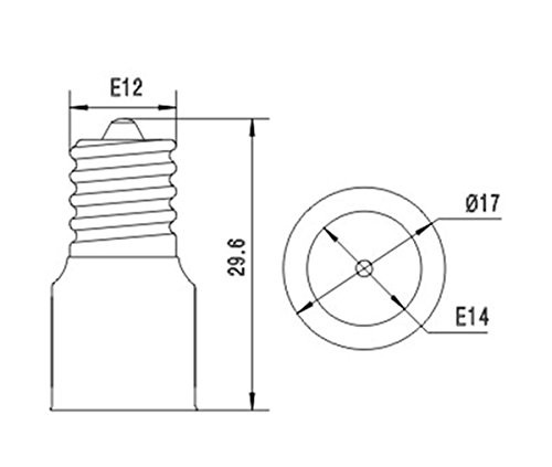 6pcs E12 to E14 Adapter, Lamp Socket Adapter, Lamp Holder LED Bulb Base Adapt...