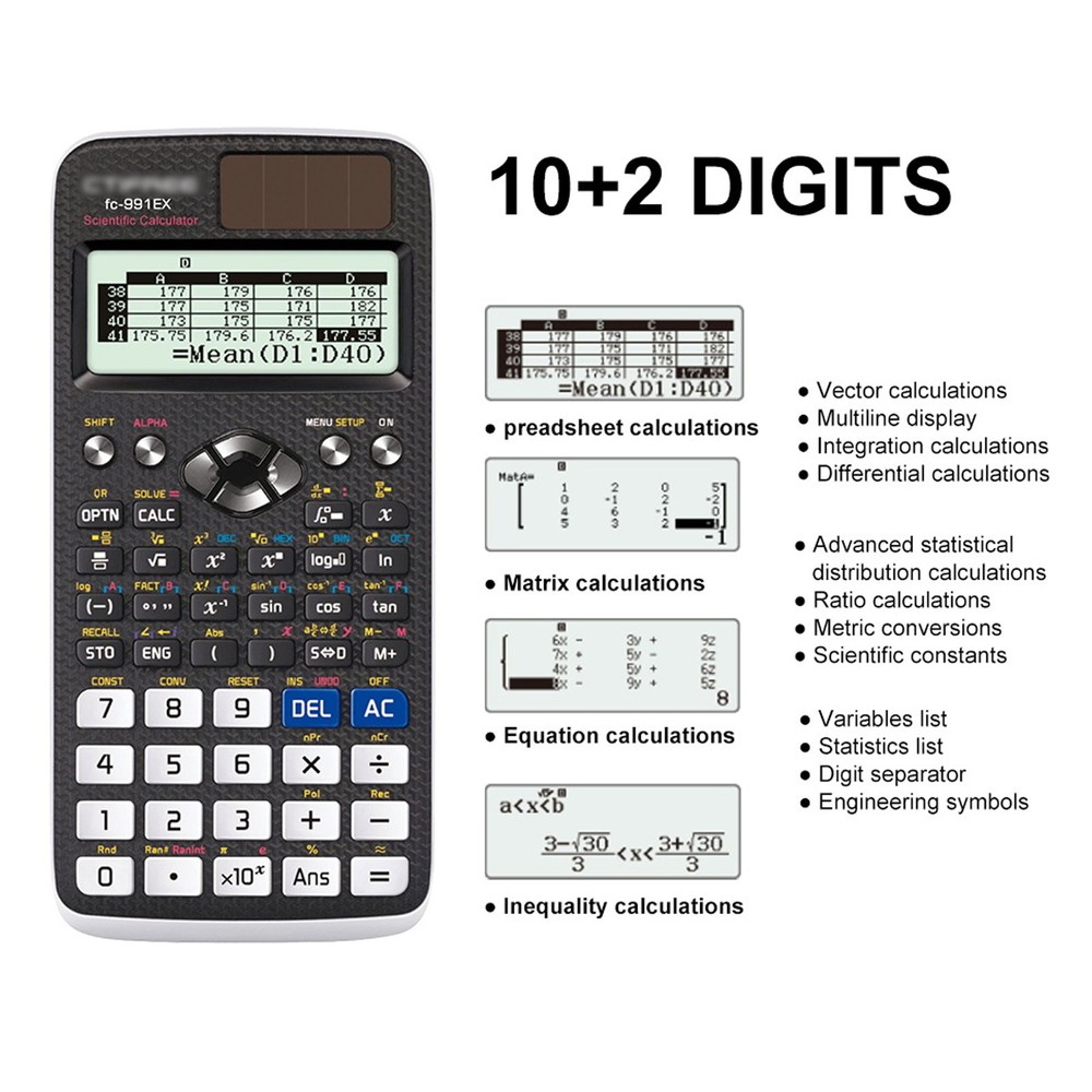 FX-991EX Advanced Engineering Scientific Calculator - 552 Function Solar