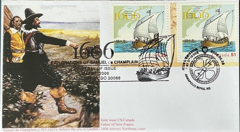 GG (Gary Gozemba) Cachet 4073 Samuel de Champlain Joint Issue Canada