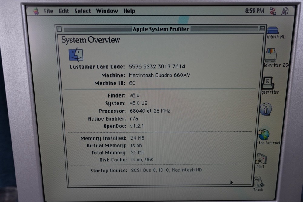 1993 Apple Macintosh Centris 660AV Computer + Keyboard & Mouse (TESTED & WORKS)