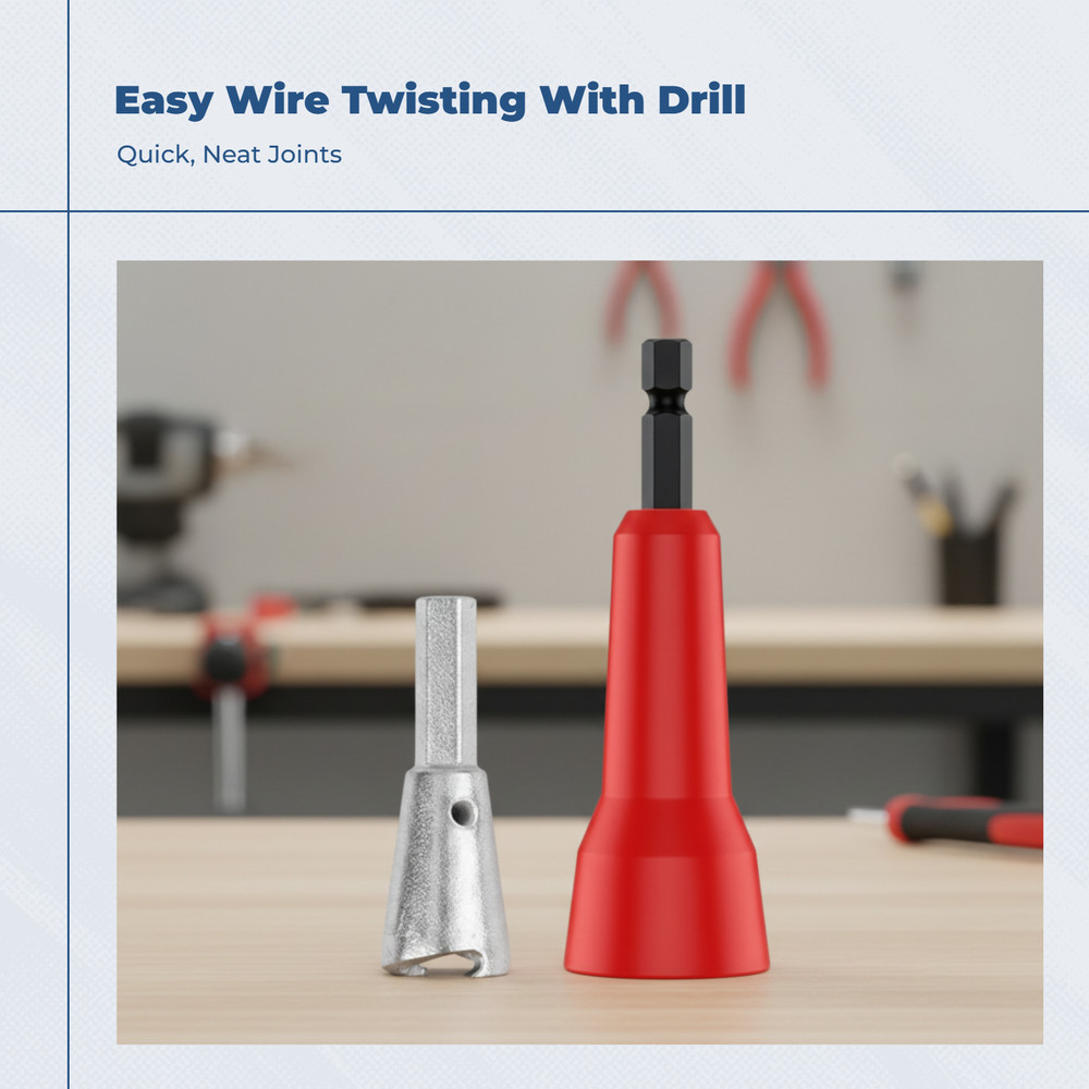 2 Pieces Twist Wire Attachment Quick Twisting Cable Connector Bit Drill-Powered