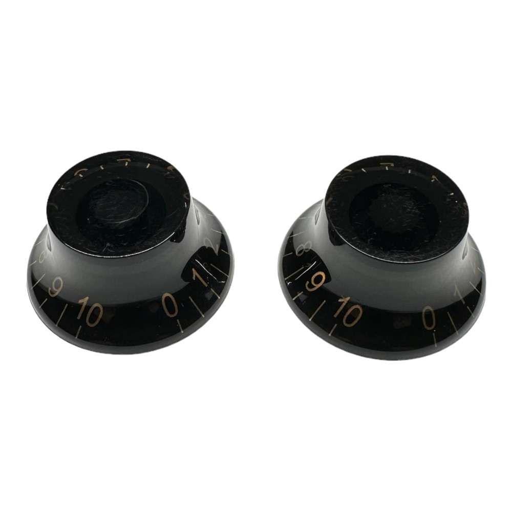 AxLabs Bell Knobs (Set of 2), Aged Black, White Font