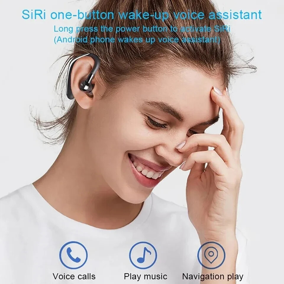 Wireless Bluetooth Handsfree Earphone Earhook Headset For Smart Phone Universal