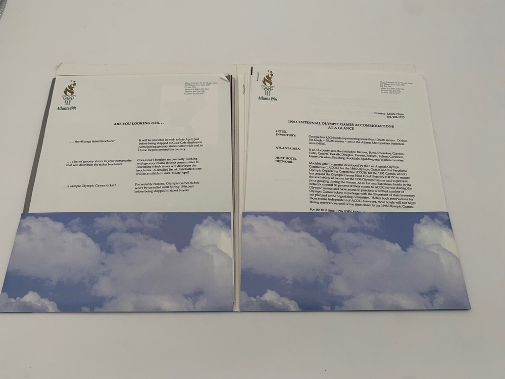1996 Summer Olympic Ticket Ordering Guide with Portfolio
