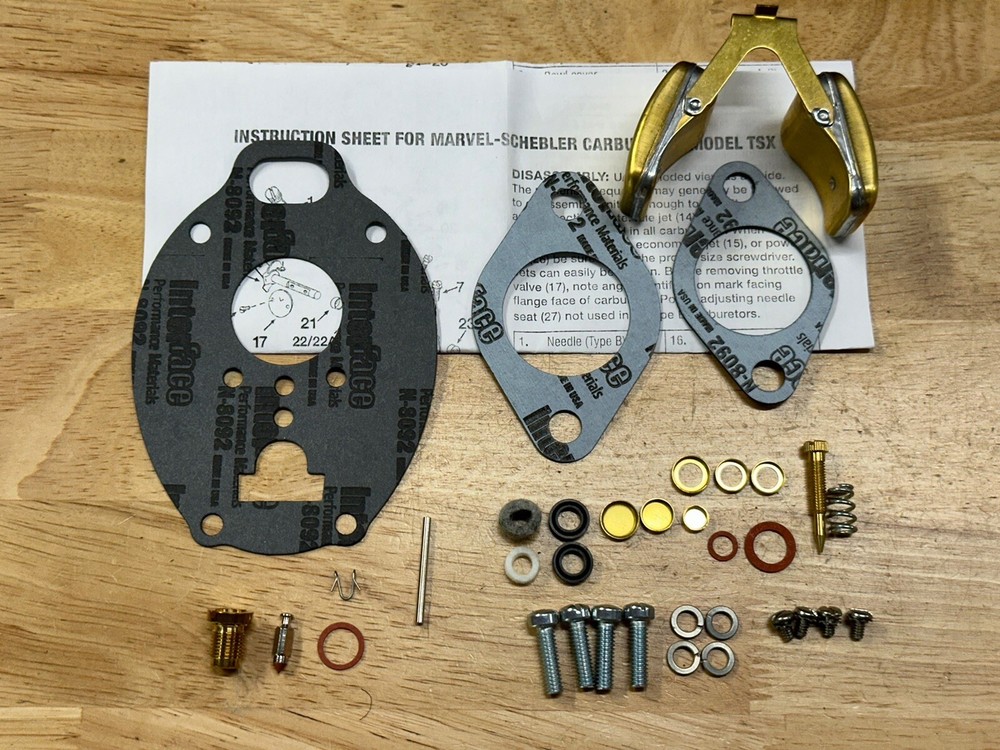 Marvel Schebler TSX Medium bowl carburetor rebuild kit with float
