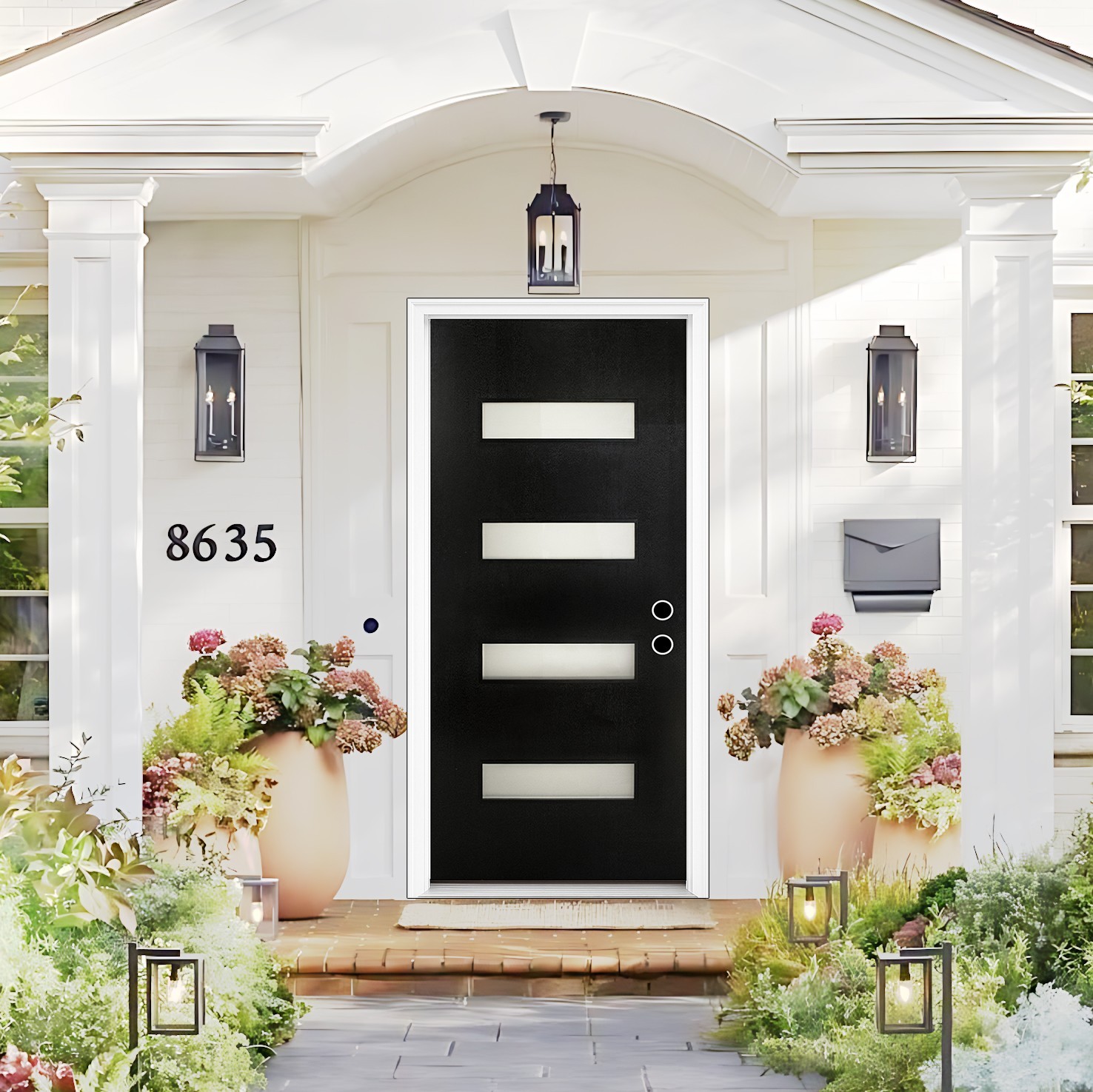 36"x80" Black Fiberglass Exterior Door Slab LH Inswing Pre-Cut Hinge & Lock