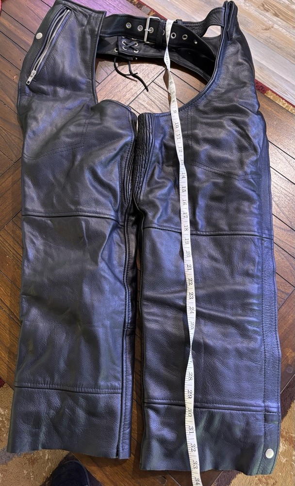 Renegade Classic Leather Motorcycle Chaps-Medium