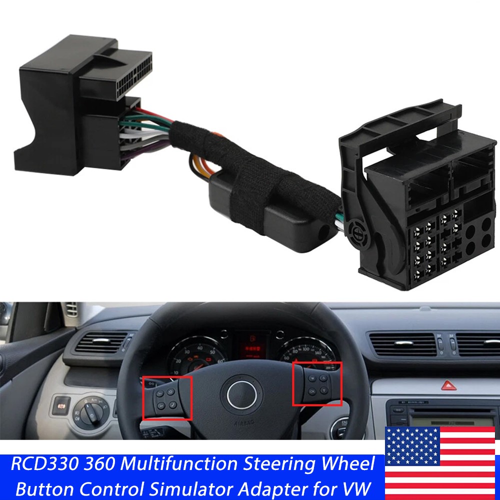 Multifunction Steering Wheel Button Control Simulator Adapter For  RCD330 360 VW