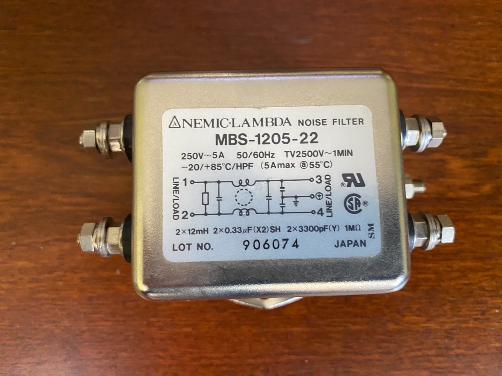 MBS-1205-22 NEMIC-LAMBDA NOISE FILTER 906074 JAPAN