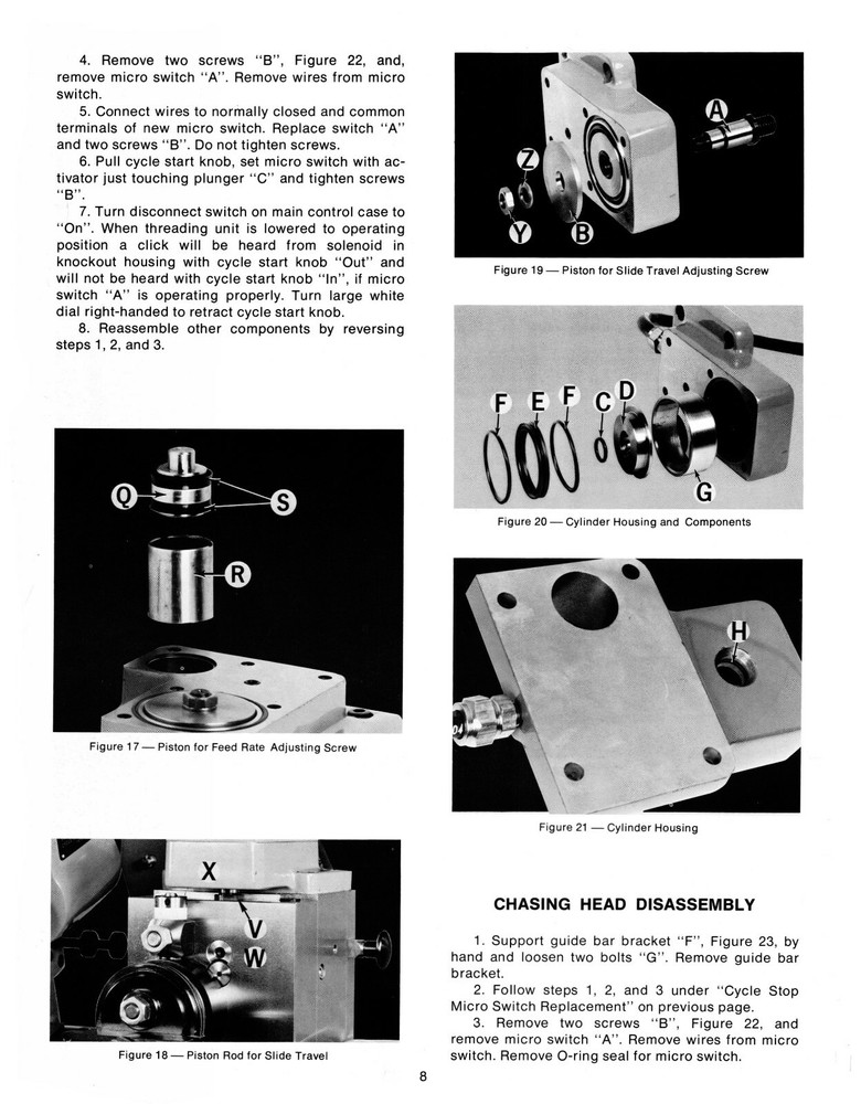 Hardinge Threading Unit on HC Super Precision Chuck Machine Maint Manual #1416