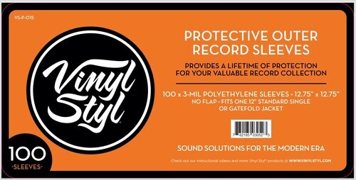 Vinyl Styl® VS-P-015 12 Inch Vinyl Record Outer Sleeve Polyethylene - 100 Count