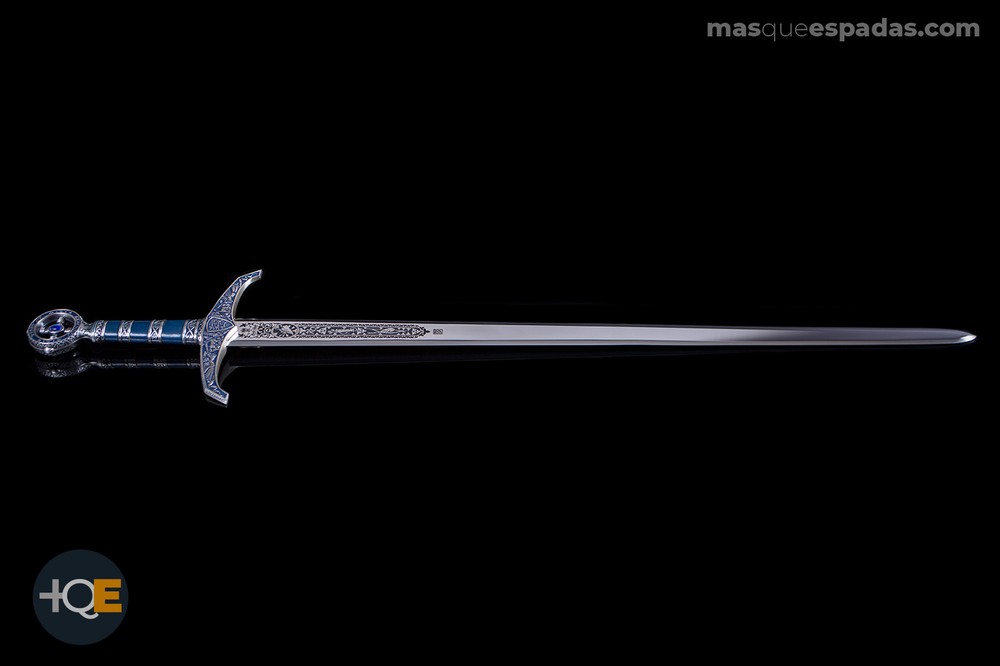 Sword Robin Hood Silver Enamelled Blue