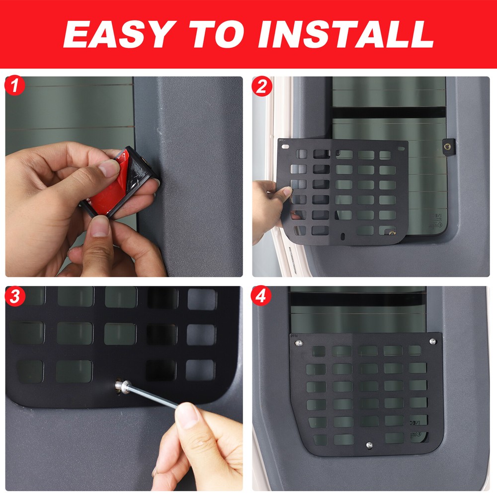 Tailgate Left Side Window Storage Fence Molle Panel Rack For INEOS Grenadier 20+