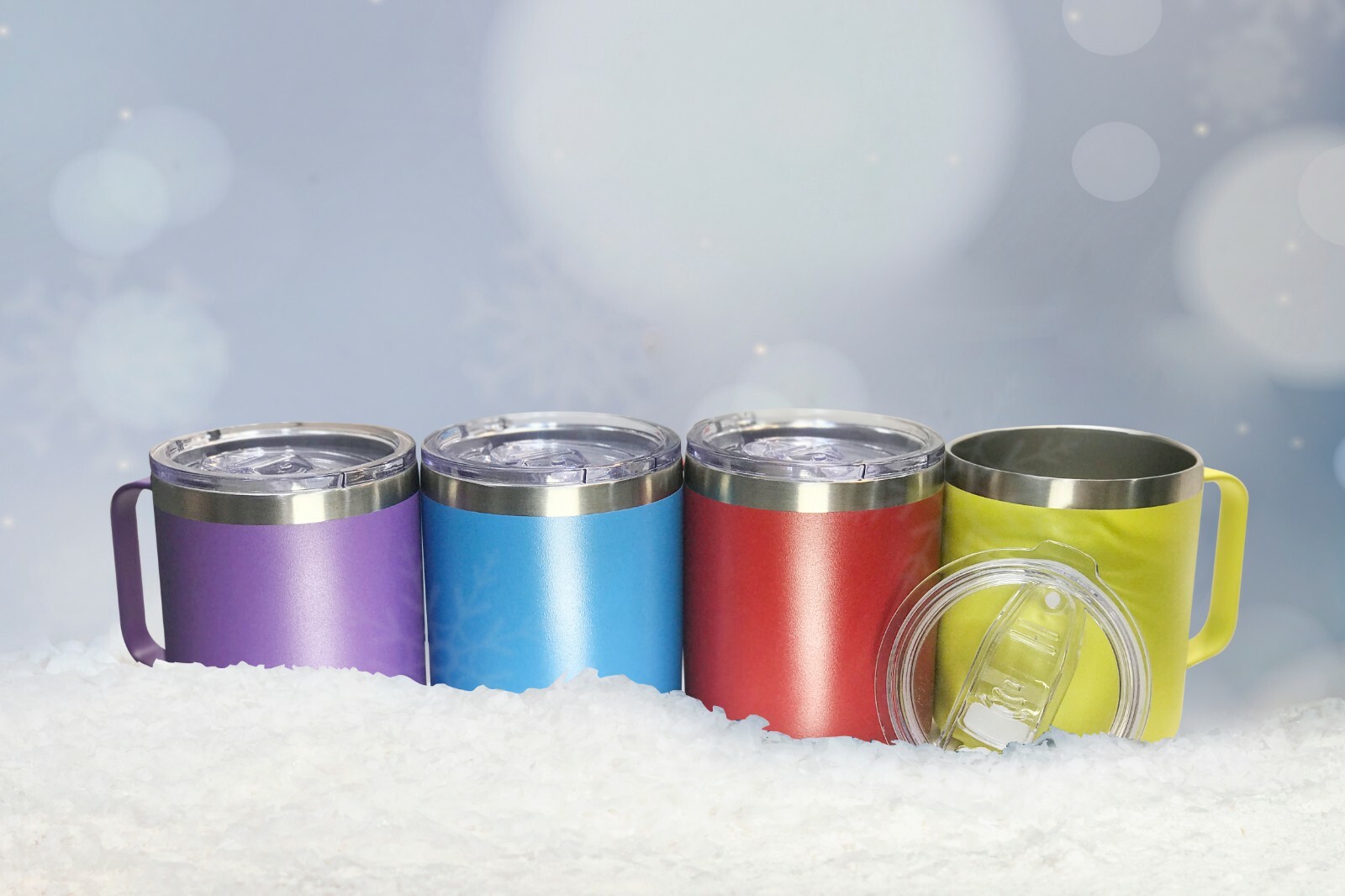 14oz Coffee Mug Slider Lid Stainless Steel Vacuum Double Wall Insulation Tumbler