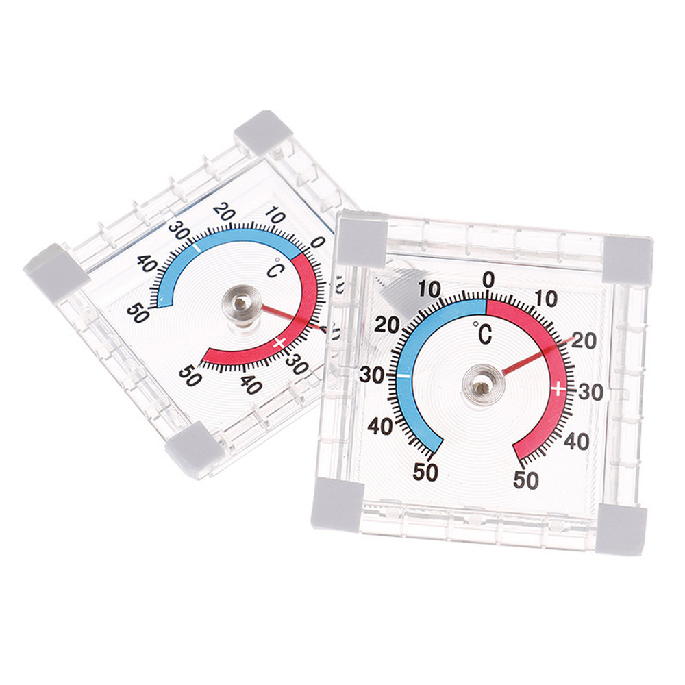 4pcs Square Thermometer for Windows and Doors Outdoor Temperature Reader