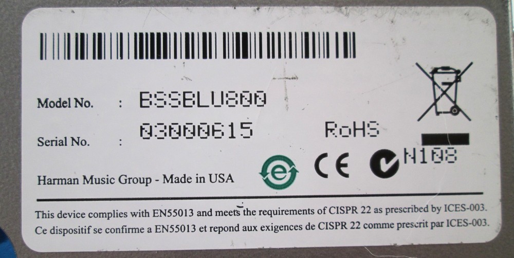 BSS Soundweb BLU-800 Signal Processor with BLU link and CobraNet