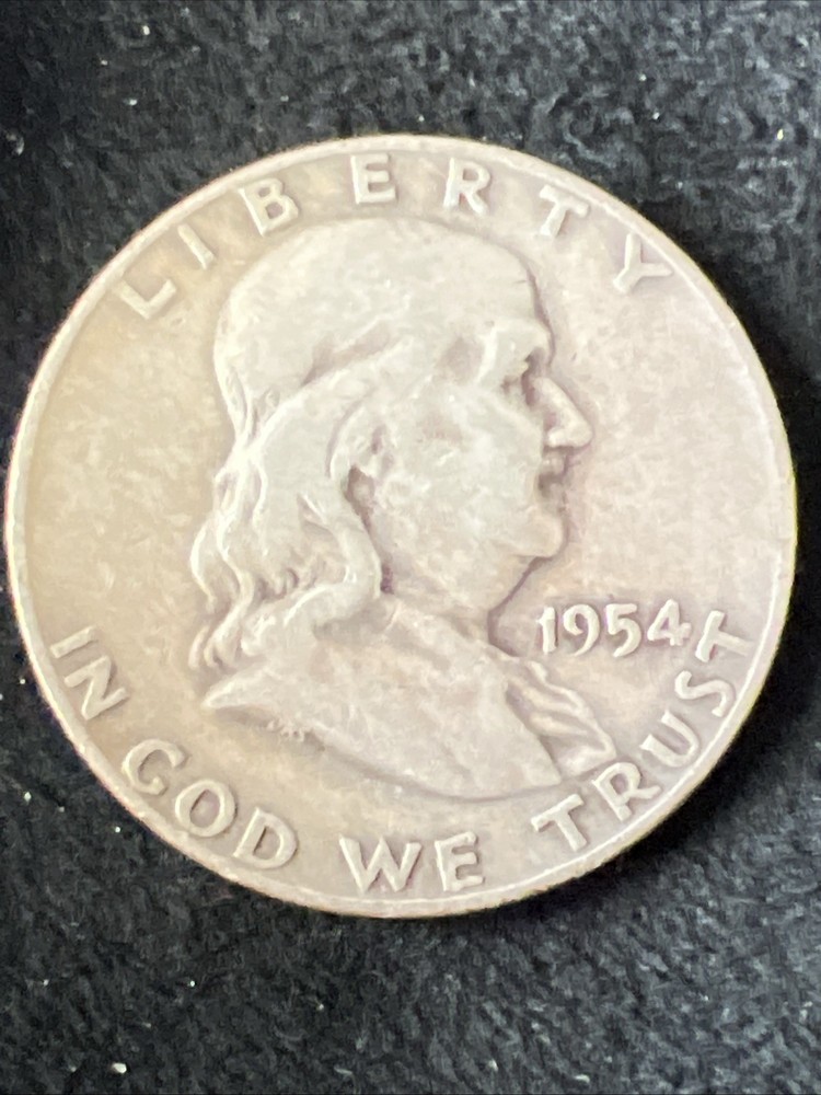 1954 Denver Franklin Half Dollar 90% Silver Circulated