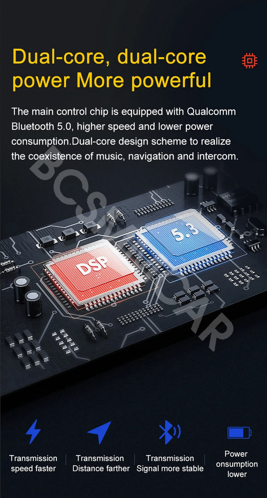 Bluetooth Headset Intercom Motorcycle Helmet Module LCD Display Waterproof