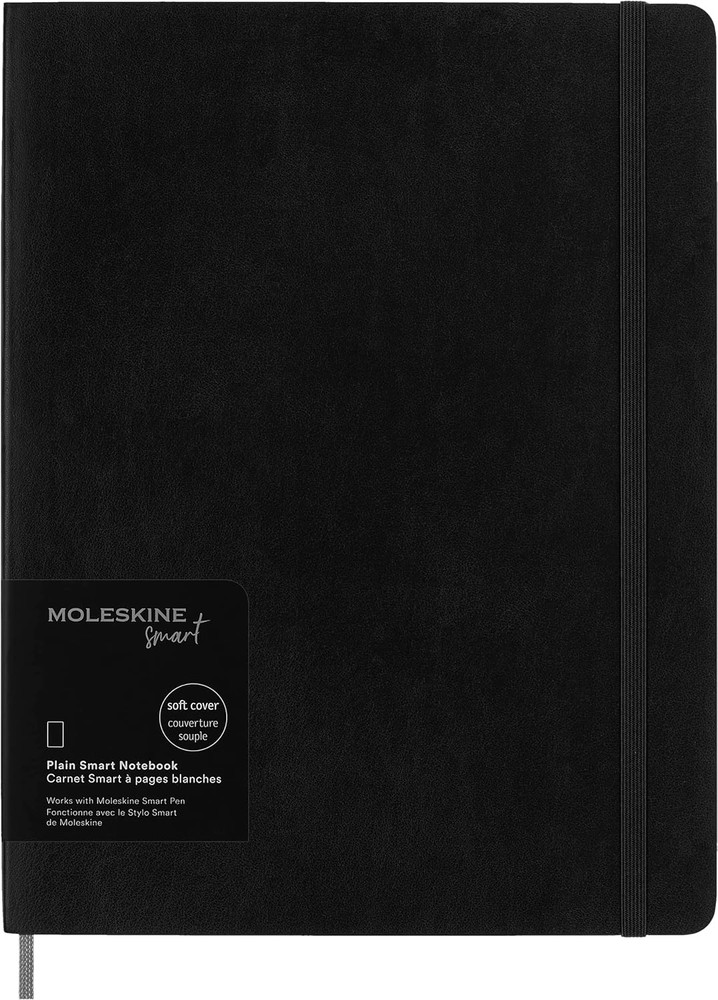 Smart Notebook, Extra Large, Plain, Black, Soft Cover (7.5 X 10)