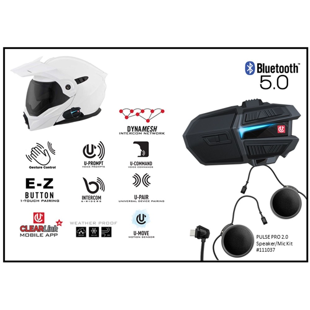 UClear Motion 6 Bluetooth Helmet Audio System - Single Kit 180508