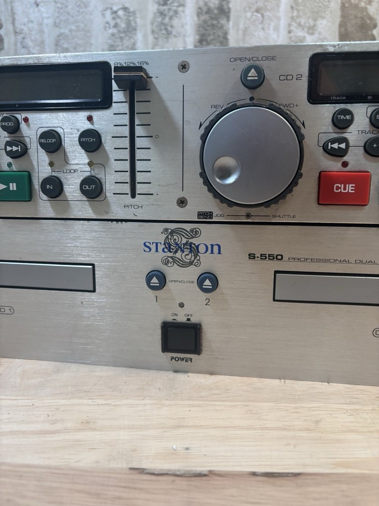 ⭐️Stanton S-550 Professional Dual Deck CD Player 2 Piece Set⭐️Untested⭐️