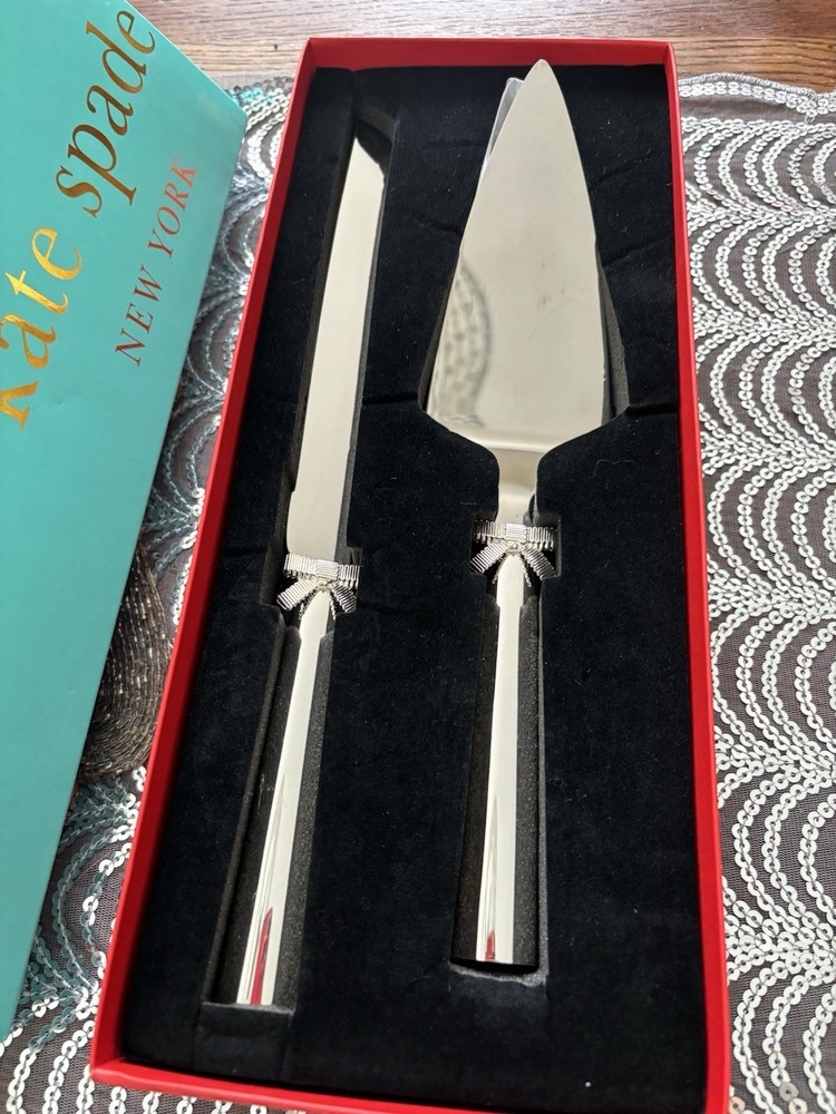 Kate Spade by Lenox Silver Cake Knife and Server