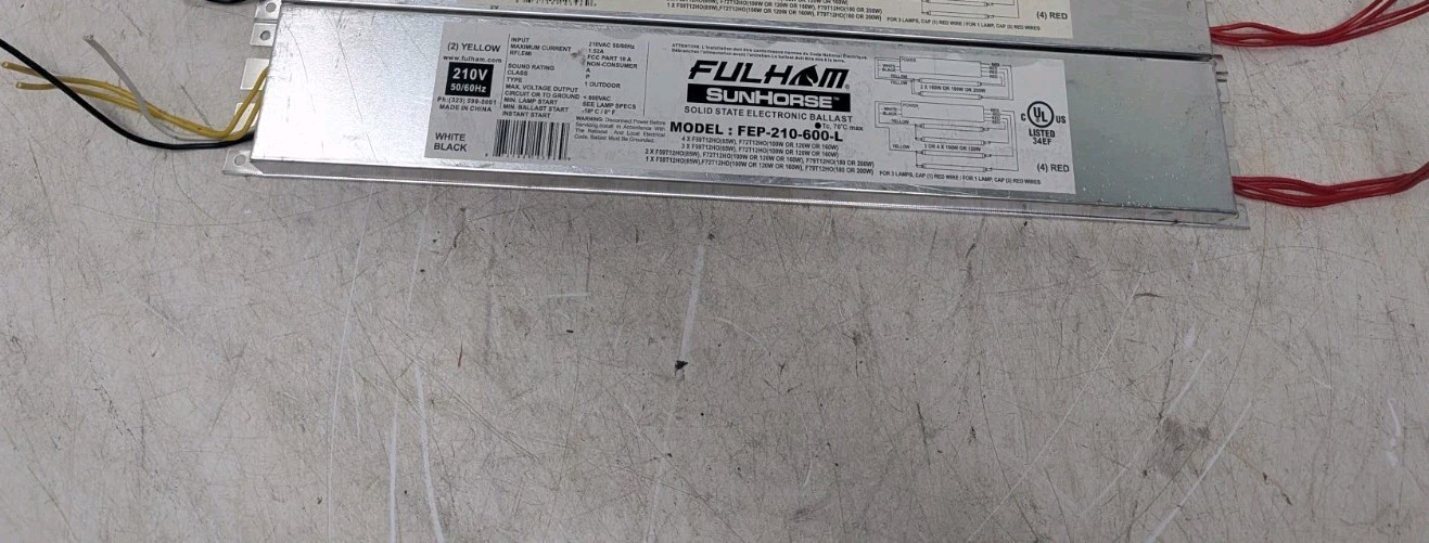 Fulham Sunhorse Solid State 210v Electric Ballast For Tanning Beds FEP-210-600-L