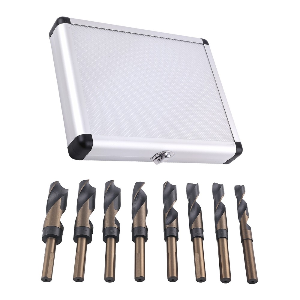 8PC Deming Drill Bits Set HSS 9/16-1" 135° Split Point Cobalt Silver
