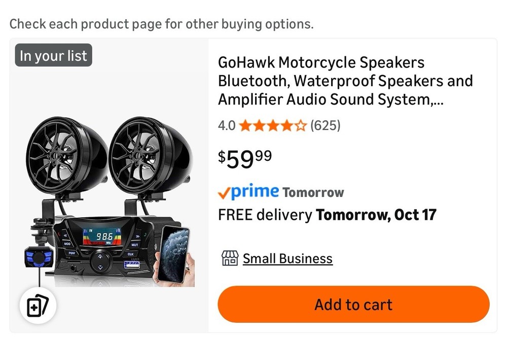 Motorcycle Stereo TS3 Go Hawk