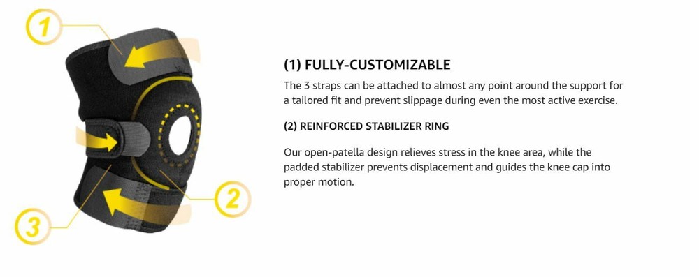 Be Smart Knee Brace Open Patella Support Adjustable Elastic Kneecap Protector