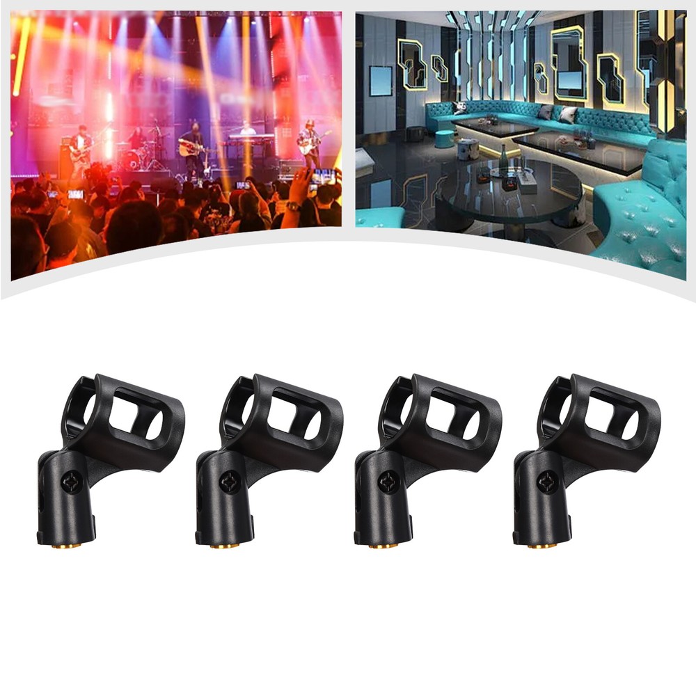 4 Pcs Adjustable Microphone Clip Holders for Wired/Wireless Mics