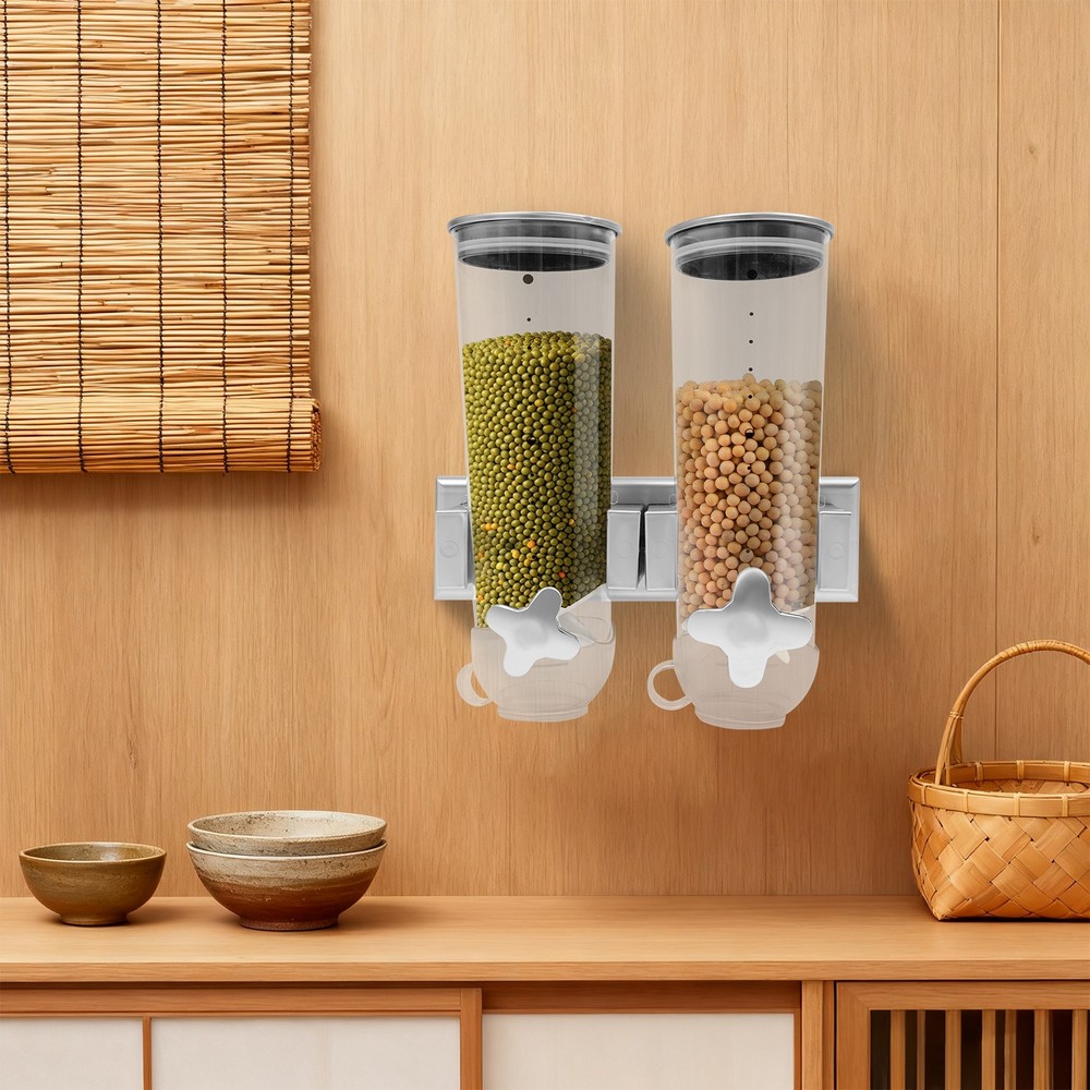 Wall-mounted Food Dispenser Column 3L/101oz Storage Container Silver