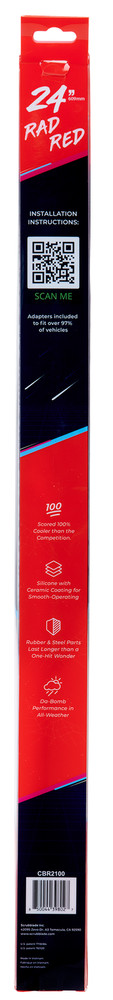 SCRUBBLADE 24'RED SILICONE SHADEBLADE WIP BLAE- CBR2400